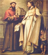 Image of Bonaventure and Francis, friends, co-laborers, and saints