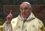 Image of Pope Francis pontificating on the two kinds of Christians who are not really Christians. 