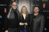 Image of Patti Smith is flanked by Director Darren Aronofsky (left) and Producer Scott Franklin (right) during a special screening of 
