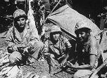Image of PFC Chester Nez (middle) on Saipan in June, 1944.