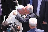 Image of Pope Francis took a trip to Caserta, Italy on Monday, June 28, 2014. He visited with a friend named Giovanni Traettino who pastors an evangelical, charismatic/Pentecostal protestant Church.