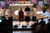 Image of The Most Reverend Kevin Rhoades, the Bishop of the Diocese of Ft. Wayne-South Bend, presiding over the Mass of Ordination to the Diaconate of six new Holy Cross Deacons