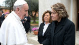 Image of Pope Francis, who has been critical on the Catholic Church's failures to adequately include women in theological discourse, has appointed five to a major theological council that is charged with aiding the pope and others with theological policy.