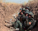 Image of Kurdish soldiers in Iraq have so far managed to halt the advance of the Islamic State in the north, but Iraqi army forces are seeing defeat after defeat in western Iraq.