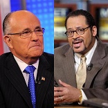 Image of Former New York City Mayor Rudy Giuliani and Georgetown Sociology Professor and media commentator Dr. Michael Eric Dyson 