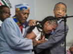 Image of Eric Garner's wife, Esaw, during a press conference. 