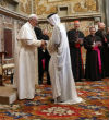 Image of Pope Francis meets with a Saudi diplomat.