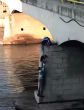 Image of Hearts stop as the fate of the dog and rescuer become unclear. Will they make it back up the bridge?