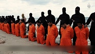 Image of The Christian Martyrs about to be executed by evil Islamist terrorists because of their profession of faith in Jesus Christ. 