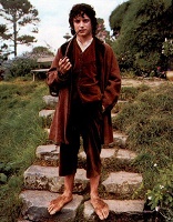 Image of Frodo alone, while weighed down by the burden of the Ring, is not tempted to use it for his own long term glory, until at the last moment he weakens and the Ring's power infests his heart. 
Frodo is humble, but he is not weak, and what keeps him from being weak is his obedience
