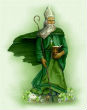 Image of Saint Patrick used the three-leaf clover to spread the message of the Father, the Son and the Holy Ghost.