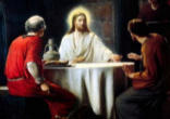 Image of The Apostle recounts the disciples walking toward Emmaus, forlorn and perplexed over what had occurred to the Lord.  Jesus draws near to them on their journey but they do not recognize Him.