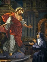 Image of On May 31, 1992 in Rome, Saint John Paul II canonized the Jesuit Priest Saint Claude de la Colombiere, the Spiritual Director of Saint Margaret Mary of Alocoque. She was the religious sister to whom the Lord gave a special revelation of His Sacred Heart, filled with redemptive and merciful love for the world. The priest shared Margaret Mary's devotion to the Heart of Jesus and helped to spread that devotion. This occurred at a critical time when the culture of Europe was steeped in darkness - and the Church staggered from corruption within - a time very much like our own. 