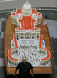 Image of Reverend Bob Simon with his LEGO Vatican (AP).
