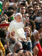 Image of Pope Francis refuses most security measures, choosing instead to stand among the masses (Franco Origlia/Getty Images).