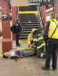 Image of NYC emergency responders held a 3-hour drill at the Bowery subway station in Manhattan days before the Macy's Thanksgiving Parade.