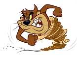 Image of The looney tunes cartoon character called the Tazmanian devil