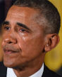 Image of President Barack Obama cried as he spoke about gun violence on Tuesday (Getty Images).