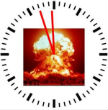 Image of Doomsday Clock is currently set three minutes to 12.