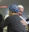 Image of Girl brings tears to everyone's eyes as she sings to the Holy Father (Reuters).