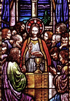 The consecration at the Holy Mass