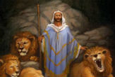 Image of God protected his newly faithful follower like he protected Daniel in the lion's den (Pinterest).