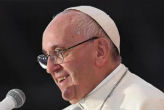 Image of Pope Francis makes announcement.