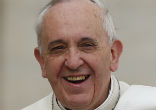 Image of Pope Francis speaks of God's mercy.
