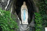 Image of Lourdes, France prepares for the feast of the Assumption (WikiMedia Commons).
