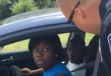 Image of Officer pulls over nervous woman for friendly prank (Kevin Lands/Facebook).