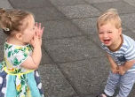 Image of The adorable children kept bursting into laughter.