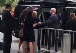 Image of Hillary Clinton faints at 9/11 memorial in New York.