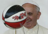 Image of Pope Francis advocates sports.