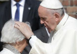 Image of Auschwitz survivors were welcomed by Pope Francis.