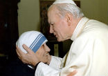 Image of John Paul II met St. Mother Teresa.