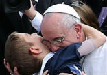Image of Pope Francis was met by disabled youths.