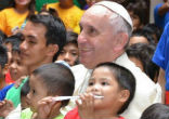 Image of Pope Francis spent time with some of Rome's children.