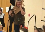 Image of Caleb cries when a teacher yanks the microphone from him before he can deliver his Thanksgiving play lines (Kent Squires).
