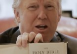 Image of Donald Trump will be sworn into office using two Bibles.