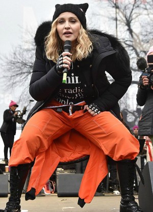Madonna admits before a crowd of thousands that she has considered 'blowing up the White House.'