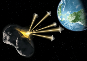 Plans to deflect an asteroid include using lasers, mirrors, and solar sails to change its orbit.