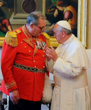 Pope Francis meets with Grand Master Michael Festing.