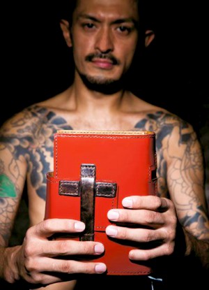 The Japanese mobster found God (Benjamin Parks).