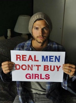 Ashton Kutcher spoke on behalf of sex-trafficking victims and other innocents.