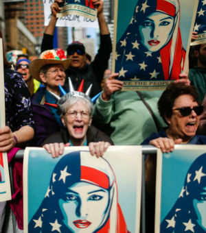 Protesters cried out for a unified country.