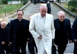 Image of Pope Francis has returned after a week away in his Lenten retreat.