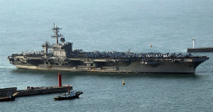 The USS Carl Vinson has arrived in South Korea to participate in exercises.