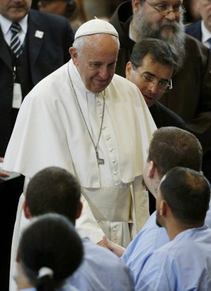 Pope Francis delivered a special message to Paliano inmates (Reuters).