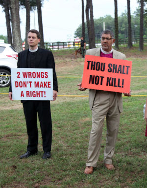 'If bloodless means are sufficient to defend human lives against an aggressor and to protect public order and the safety of persons, public authority must limit itself to such means.' - John Paul II