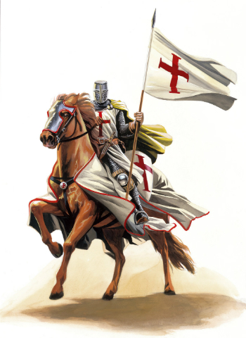 The Knights Templar were a band of christian warrior monks devoted to protecting Christians in the Holy Land.